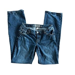 Mossimo distressed bootleg jeans. Size 7
